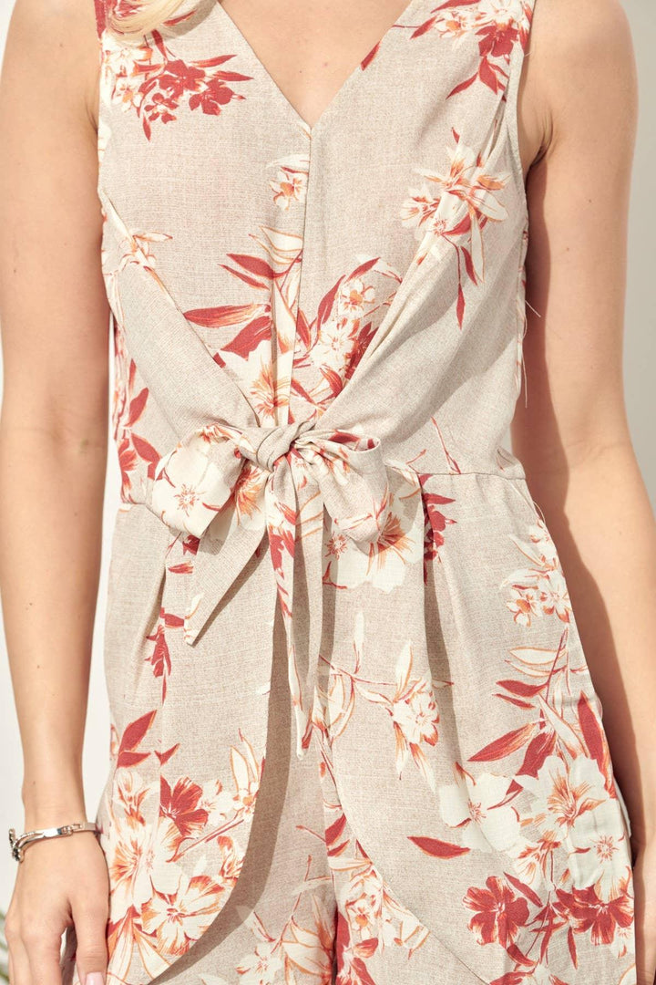 Floral Romper With Front Tie - Shop Emma's 