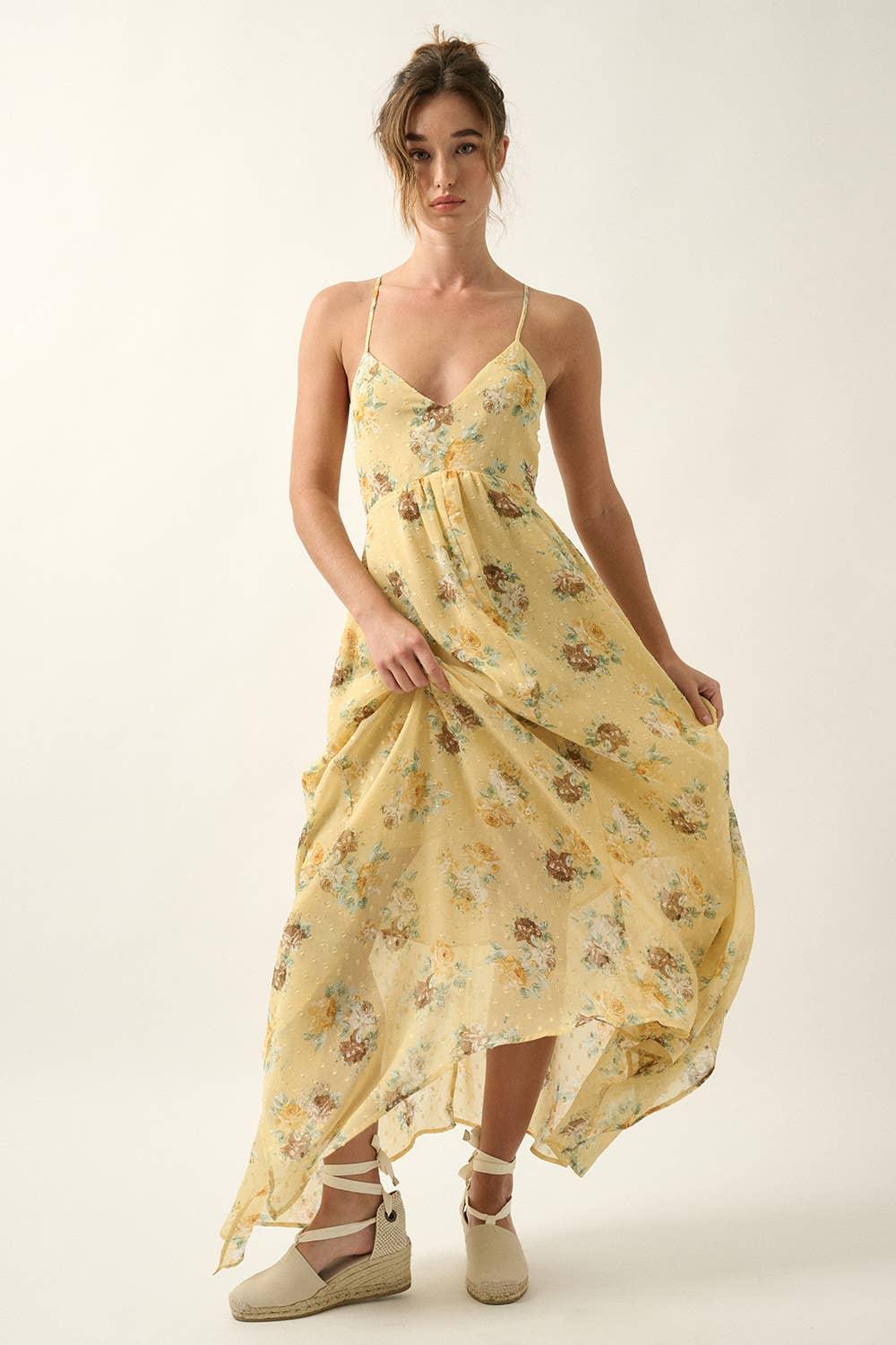 Floral Swiss Dot Maxi Dress - Shop Emma's 