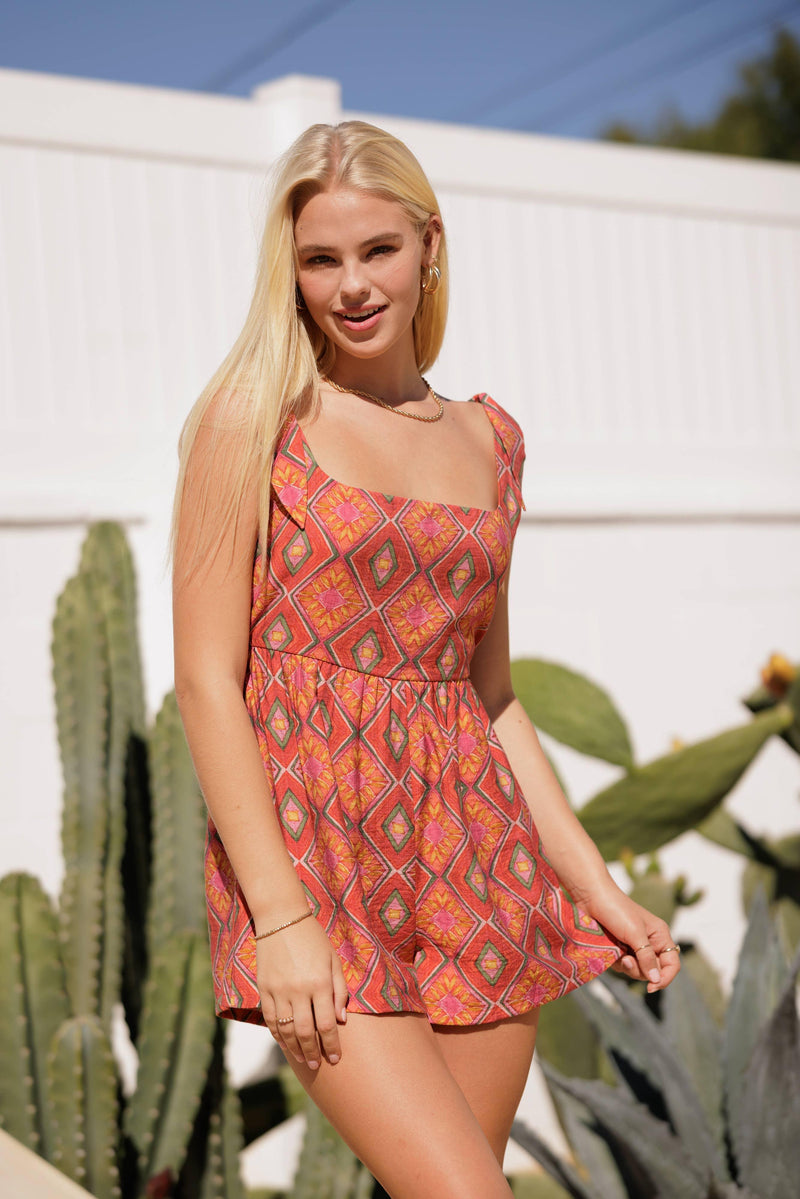 Geometric Print Romper - Shop Emma's 