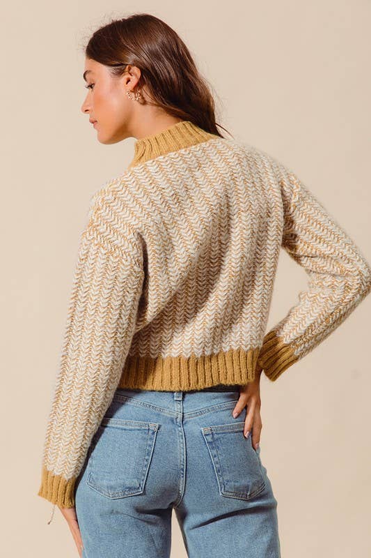 Herringbone Knitted Sweater Top - Shop Emma's 