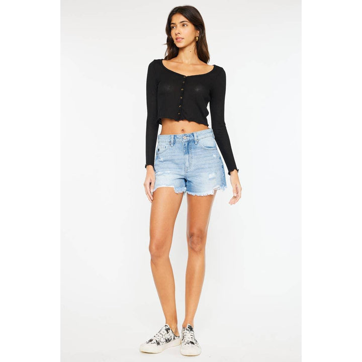 High Rise Denim Shorts - Shop Emma's 