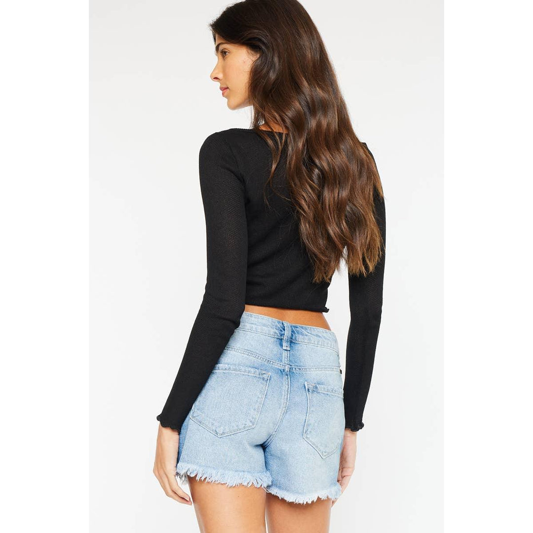 High Rise Denim Shorts - Shop Emma's 