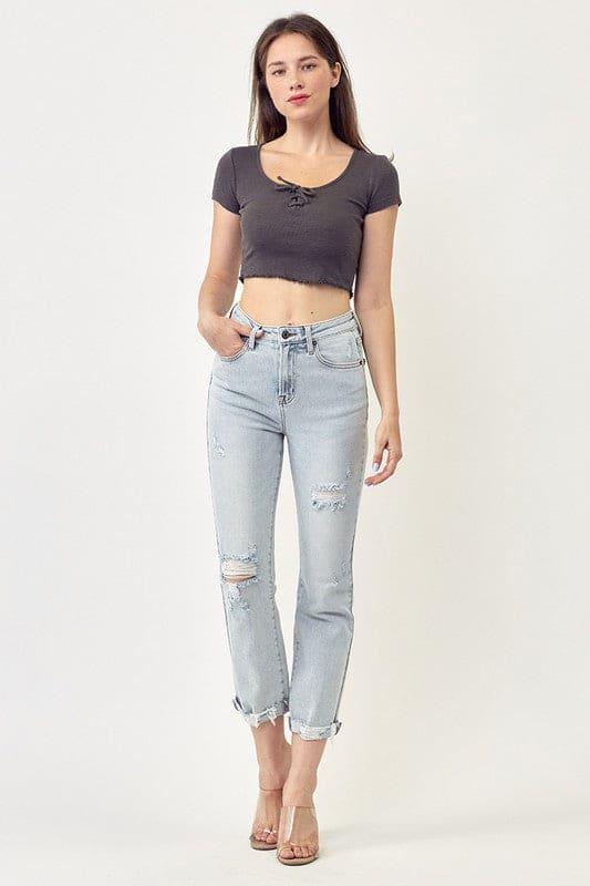 High Rise Distressed Vintage Jeans - Shop Emma's 