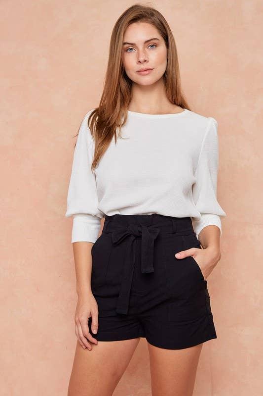 High Waist Belted Shorts - Shop Emma's 