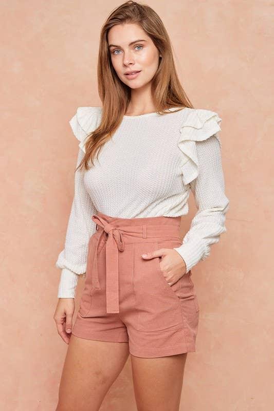 High Waist Belted Shorts - Shop Emma's 