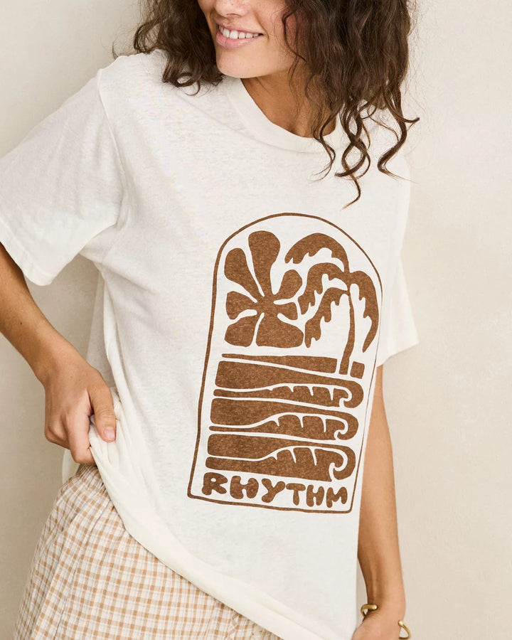 Rhythm Palm And Sun Oversized Tee – Vintage White 2