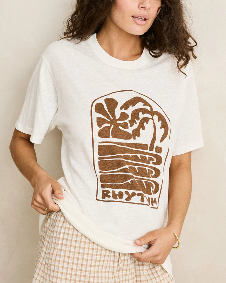 Rhythm Palm And Sun Oversized Tee – Vintage White 3