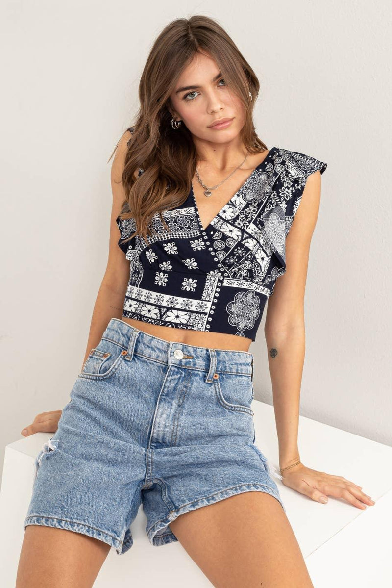 HYFVE Paisley Print Crop Top - Shop Emma's 