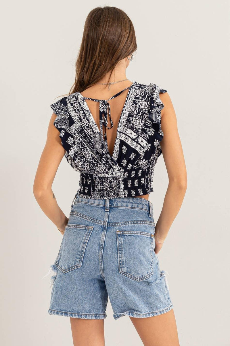 HYFVE Paisley Print Crop Top - Shop Emma's 