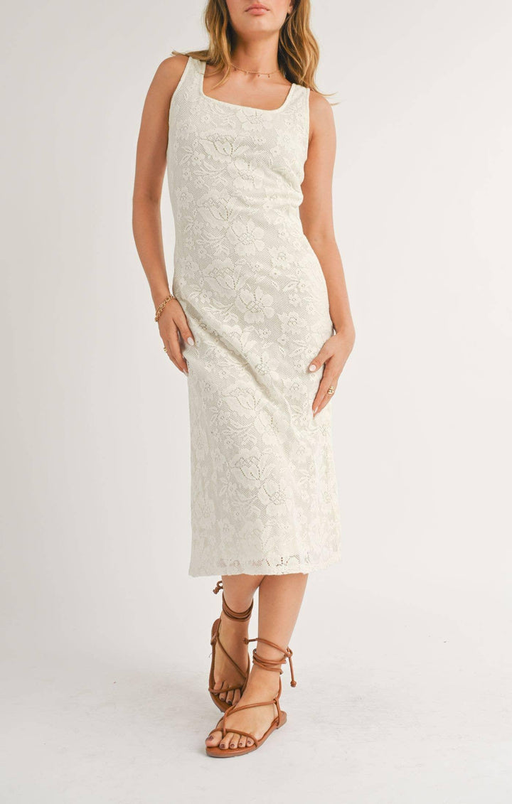 In Full Swing Lace Knit Midi Dress - Shop Emma's 