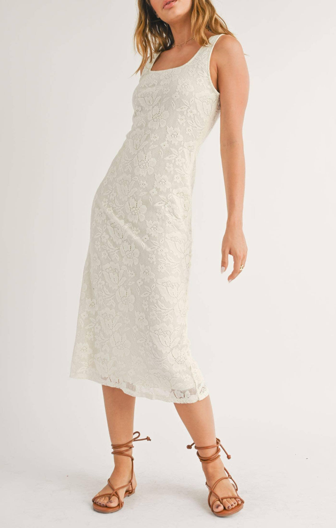 In Full Swing Lace Knit Midi Dress - Shop Emma's 