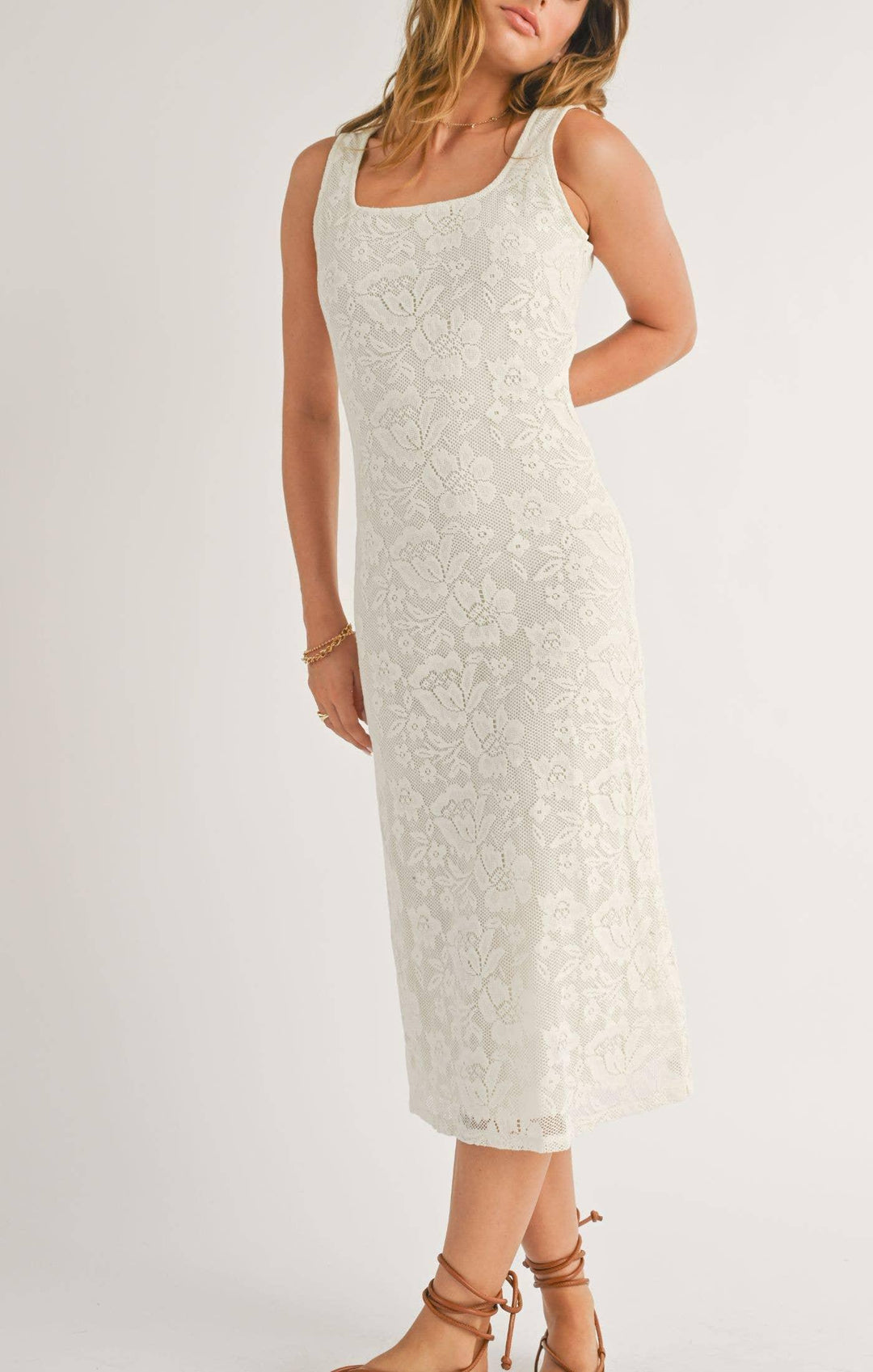 In Full Swing Lace Knit Midi Dress - Shop Emma's 