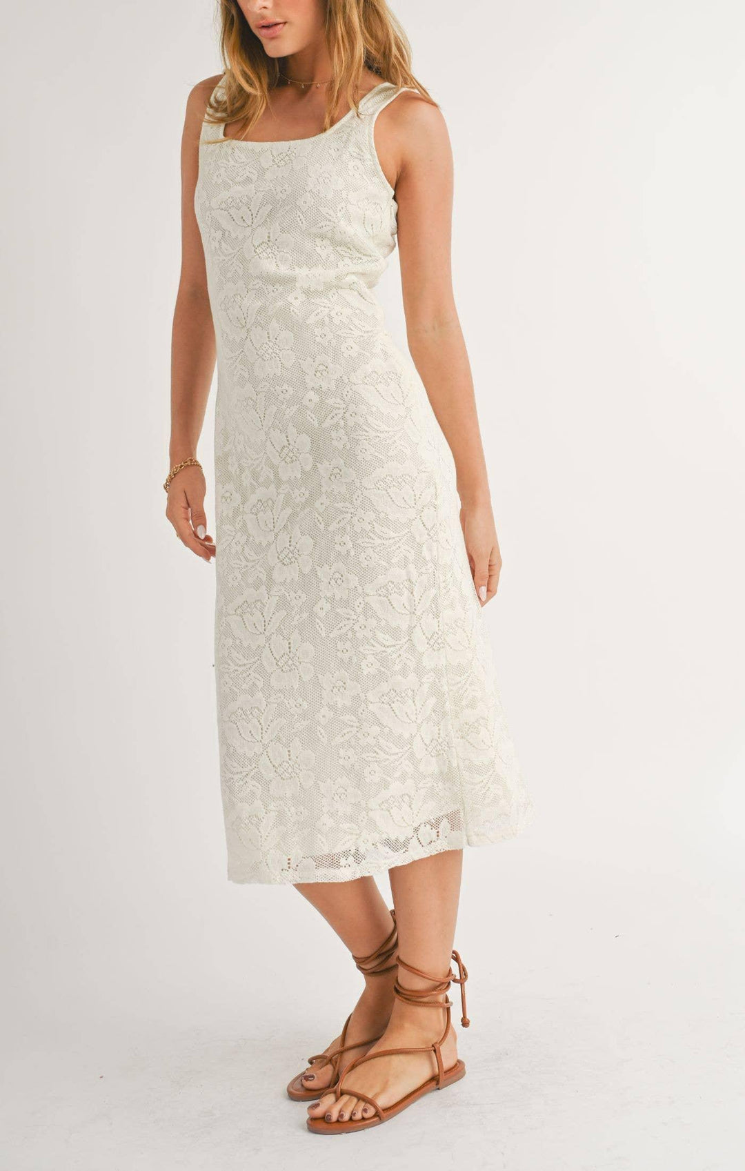 In Full Swing Lace Knit Midi Dress - Shop Emma's 