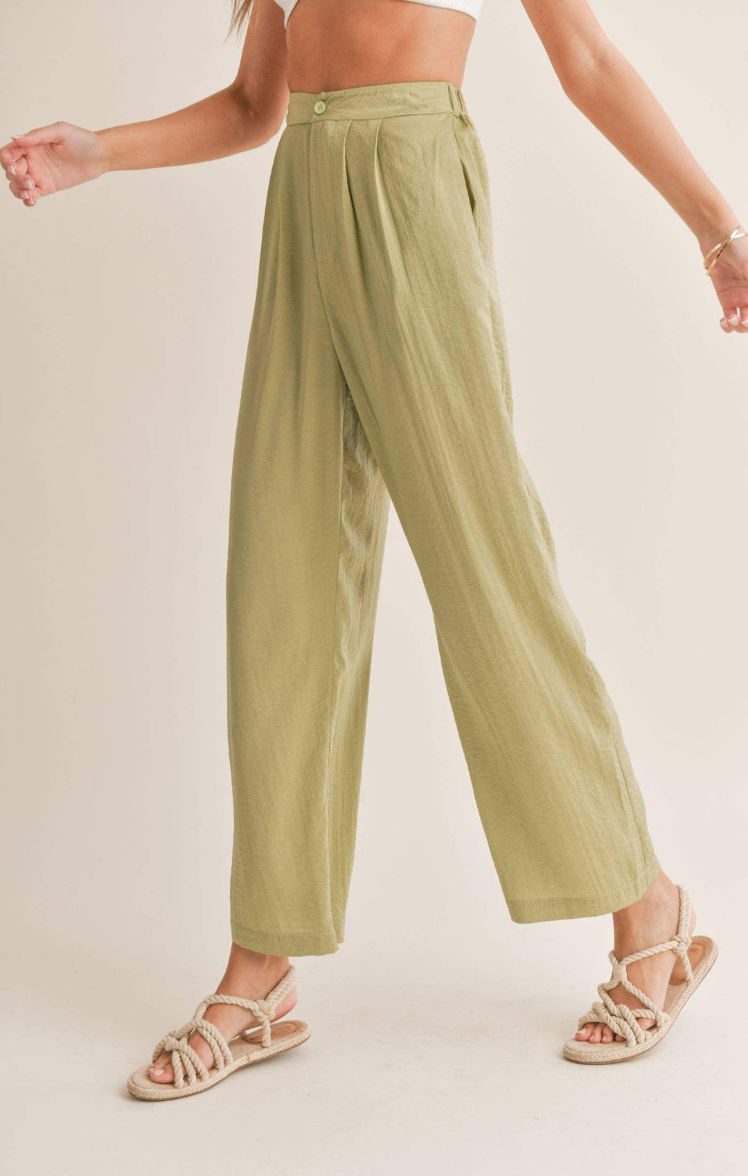 Juicy Pleated Pants: SAGE MINT - Shop Emma's 