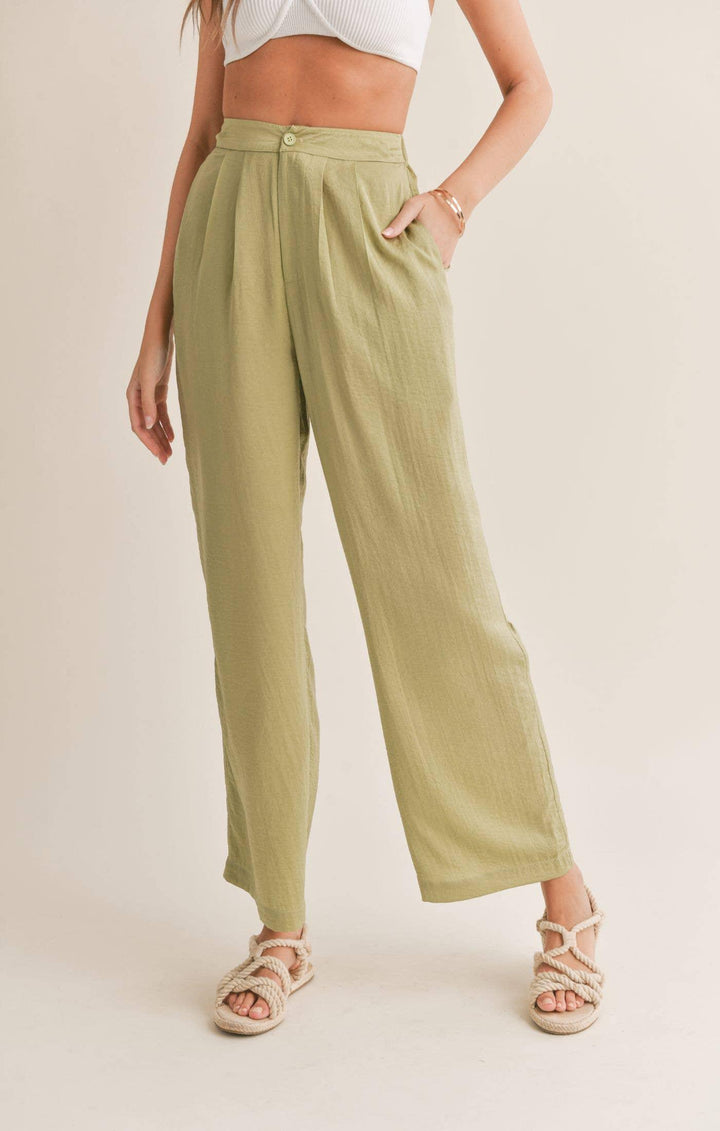 Juicy Pleated Pants: SAGE MINT - Shop Emma's 