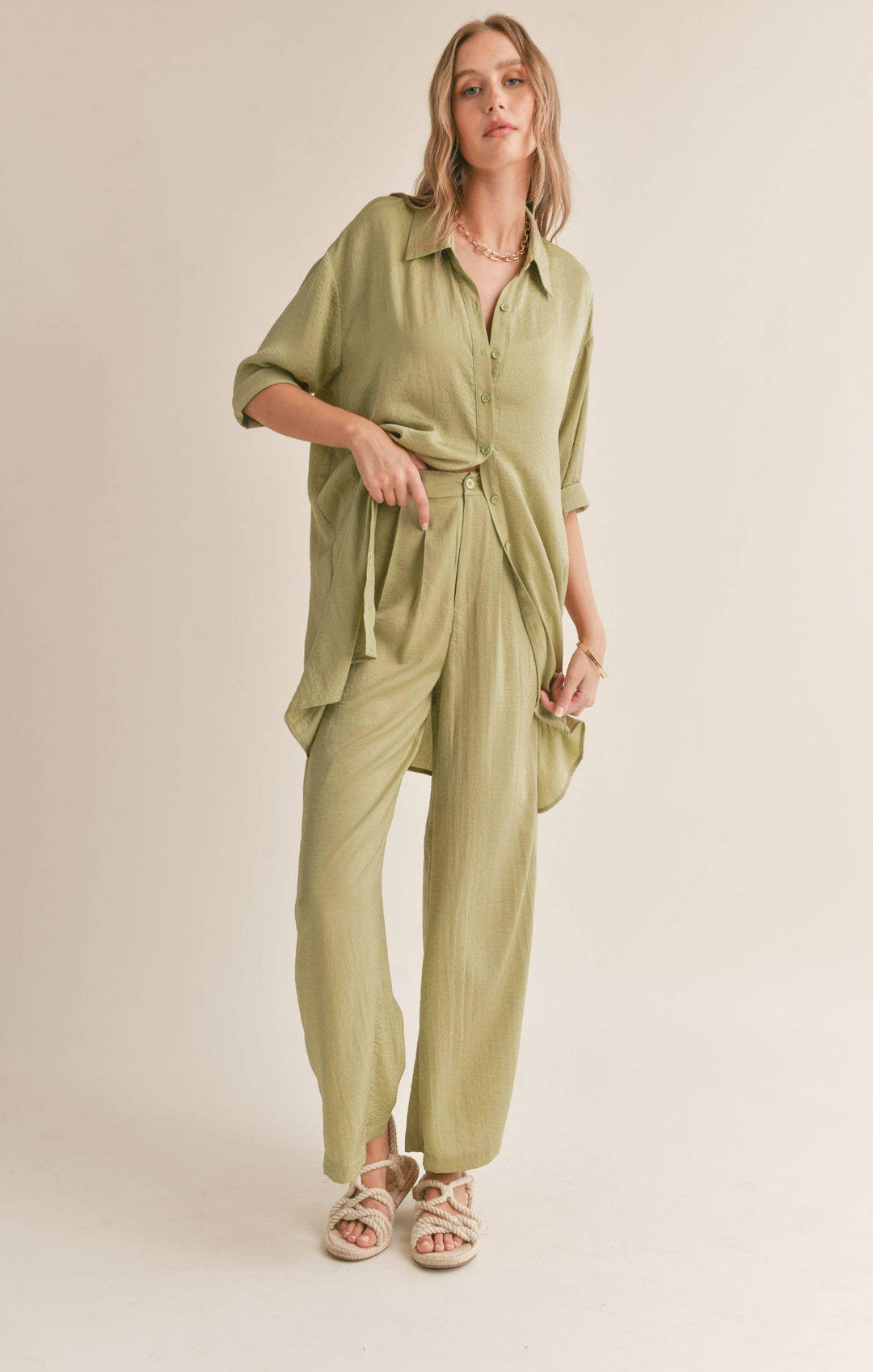 Juicy Pleated Pants: SAGE MINT - Shop Emma's 