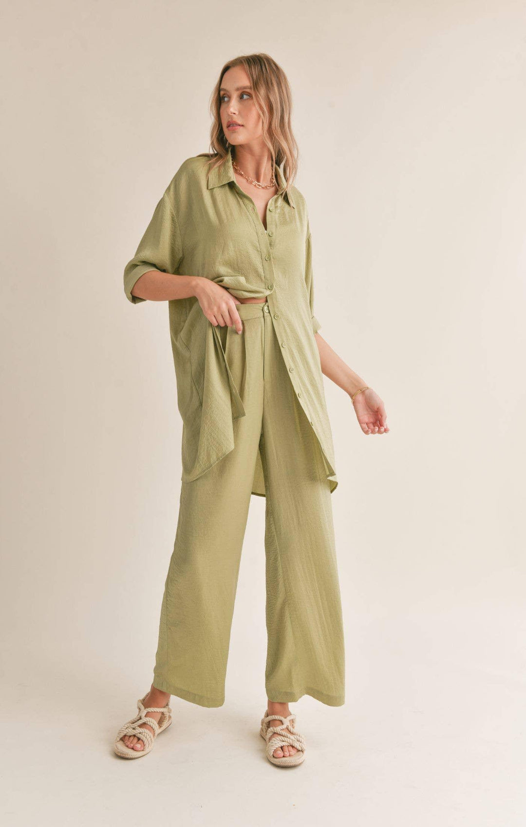 Juicy Pleated Pants: SAGE MINT - Shop Emma's 