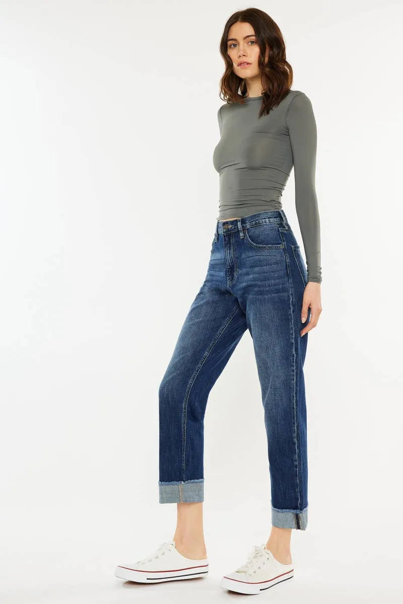 Kan Can High Rise Cuffed Jeans - Shop Emma's 