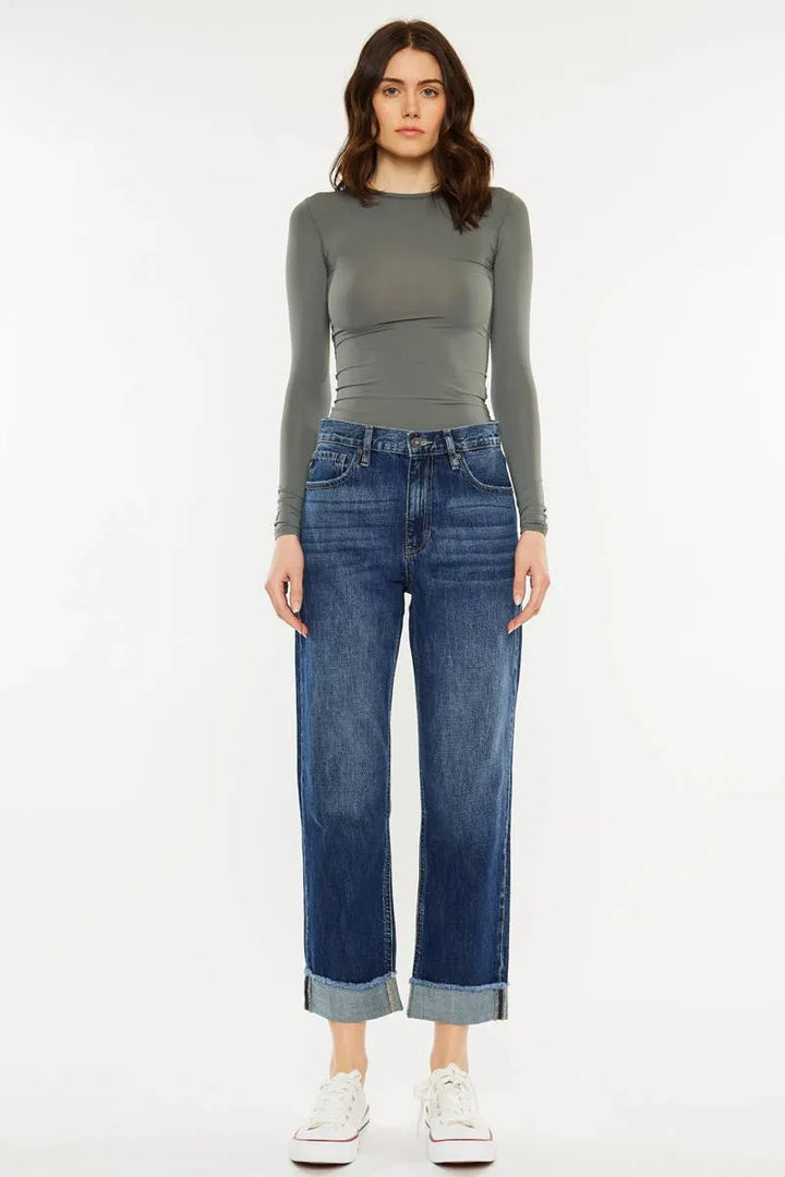 Kan Can High Rise Cuffed Jeans - Shop Emma's 