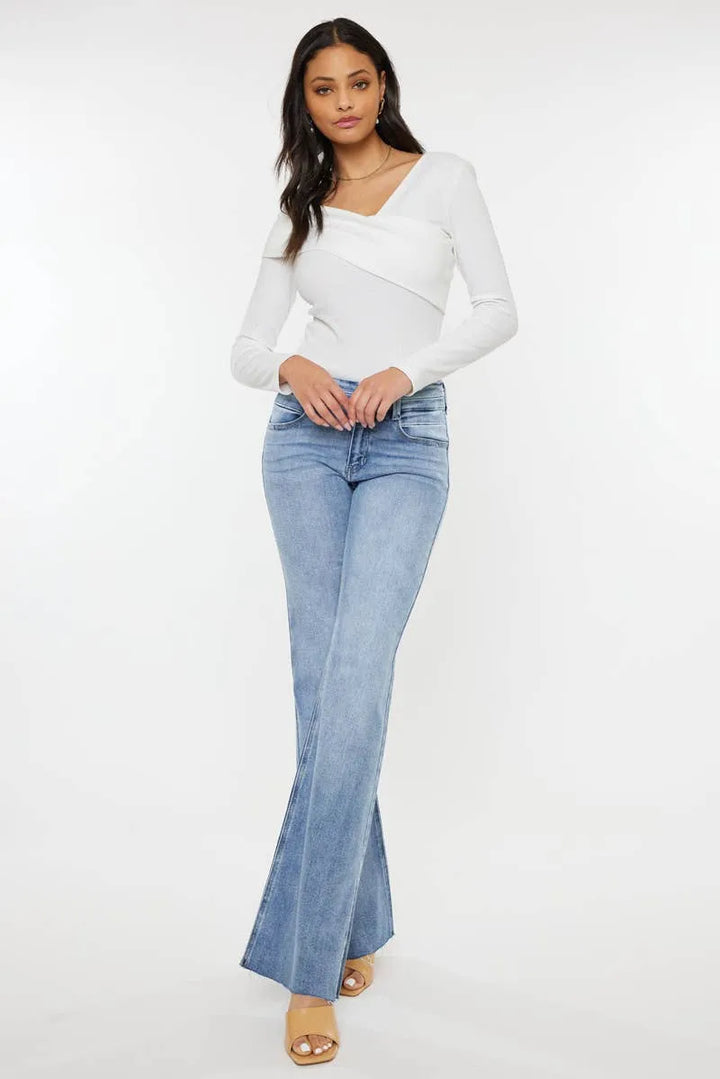 Kan Can Mid Rise Flare Jeans - Shop Emma's 