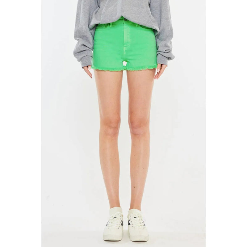 Kan Can Neon Green Jean Shorts - Shop Emma's 