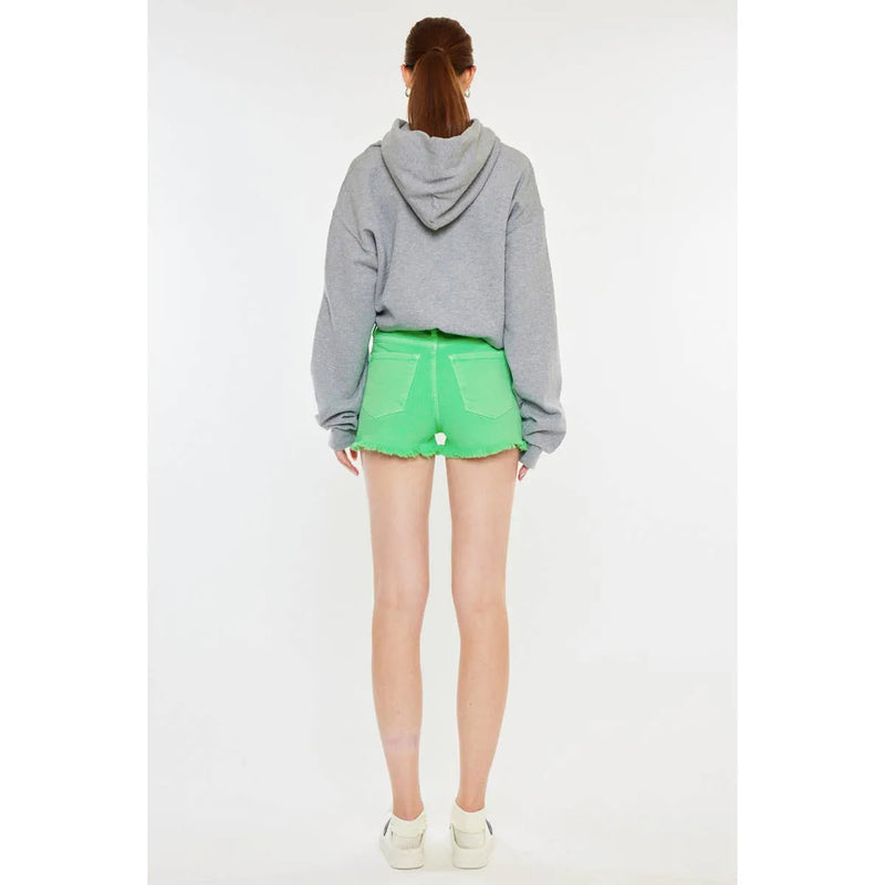 Kan Can Neon Green Jean Shorts - Shop Emma's 