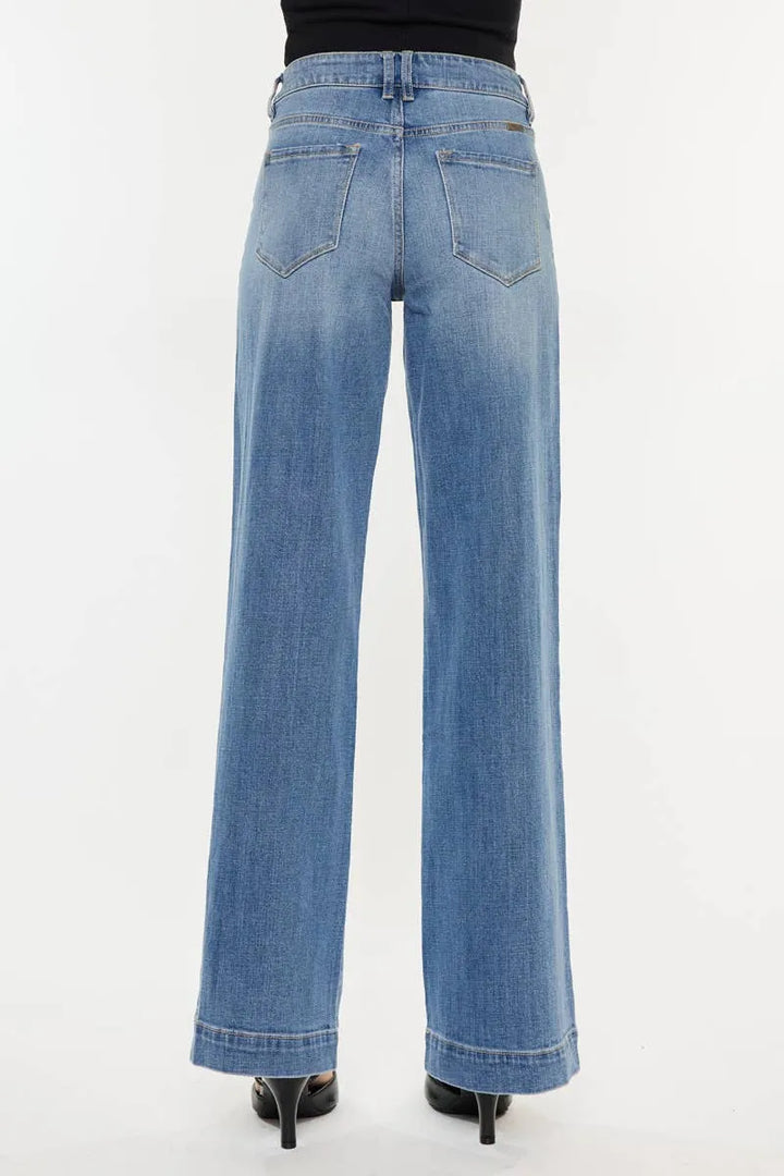 Kan Can Wide Leg High Rise Jeans - Shop Emma's 