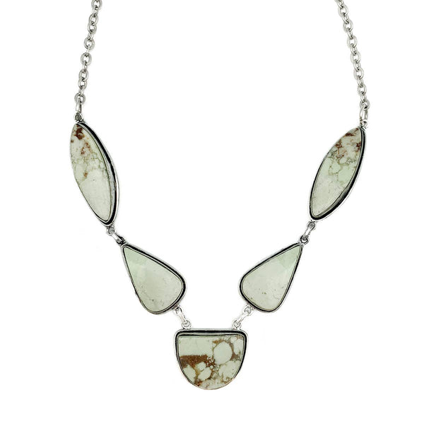 Kashi Semiprecious Stone Bib Necklace - Lemon Chrysoprase - Shop Emma's 