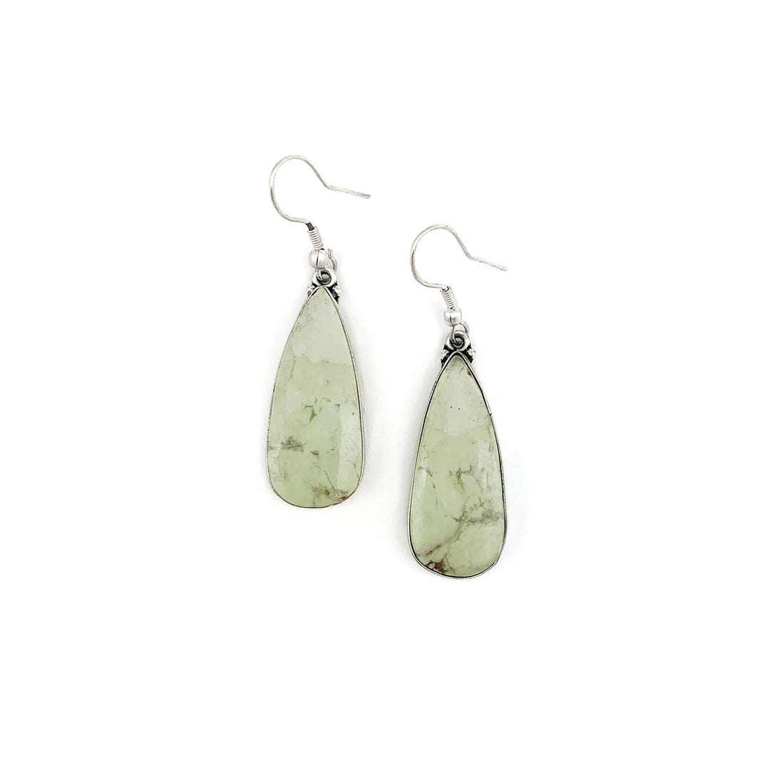 Kashi Semiprecious Stone Earrings - Lemon Chrysoprase - Shop Emma's 