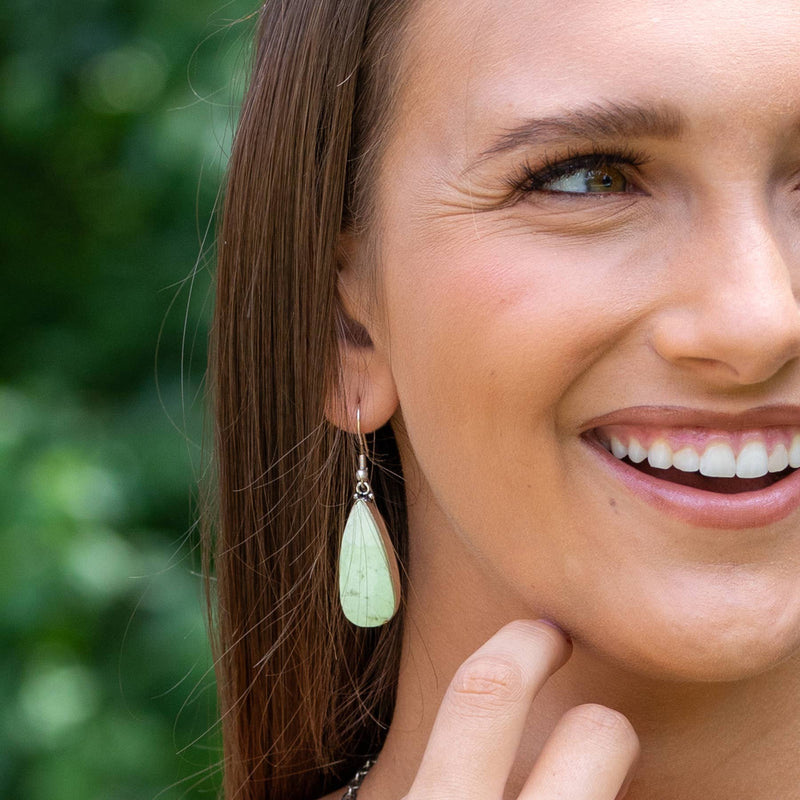 Kashi Semiprecious Stone Earrings - Lemon Chrysoprase - Shop Emma's 