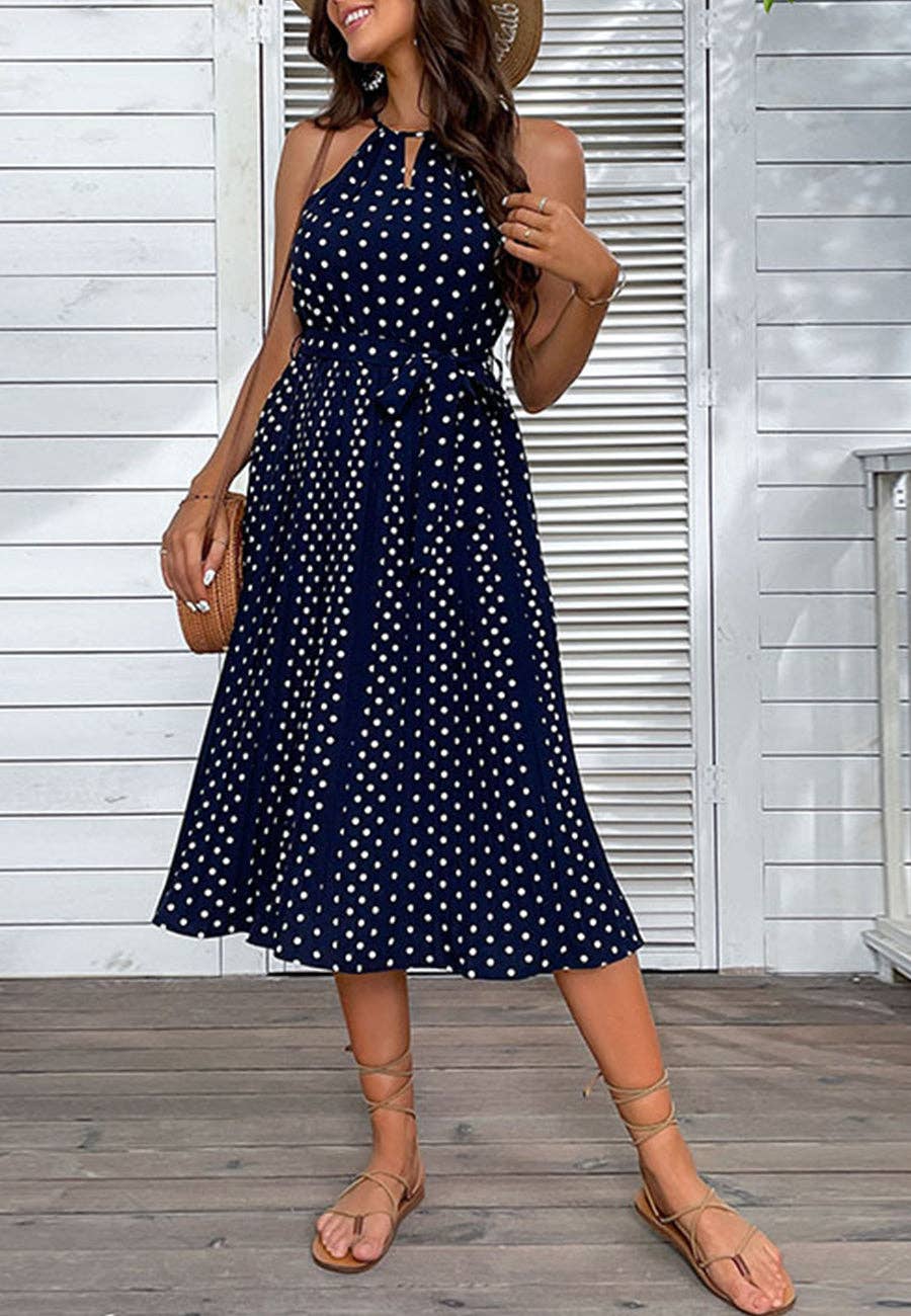 Keyhole Front Polka Dot Dress - Shop Emma's 