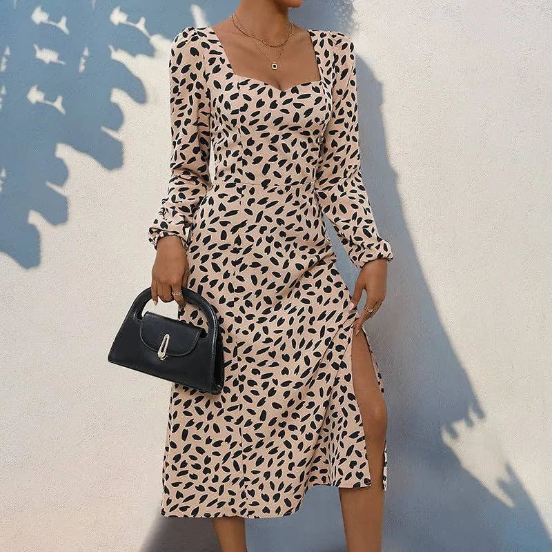 Long Sleeve Leopard Print Dress - Shop Emma's 