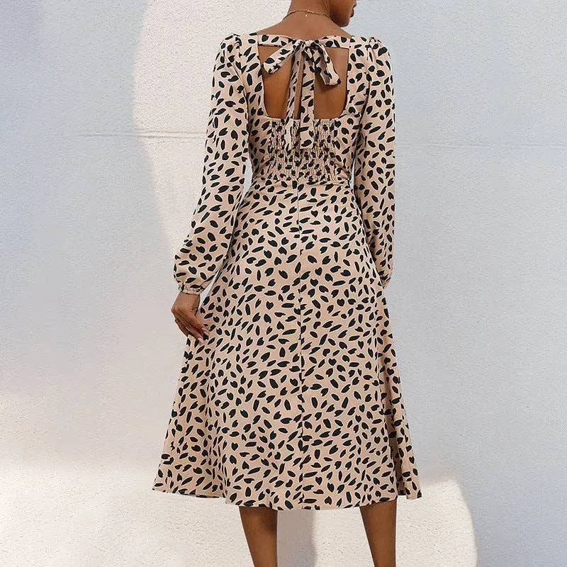 Long Sleeve Leopard Print Dress - Shop Emma's 