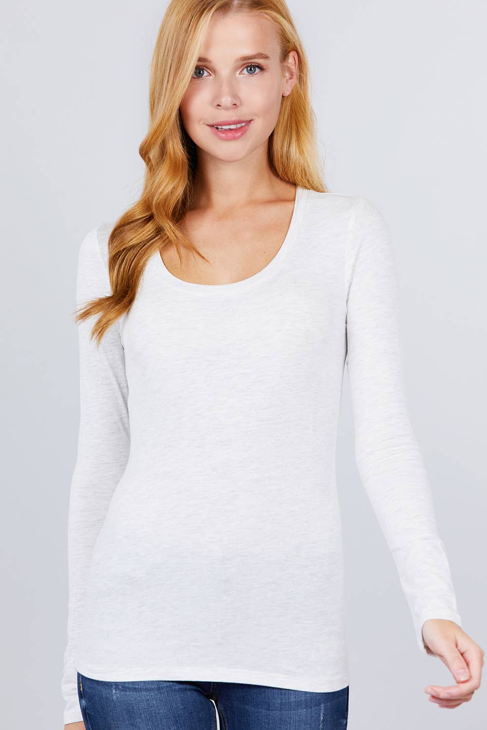 Long Sleeve Scoop Neck Basic Top - Shop Emma's 