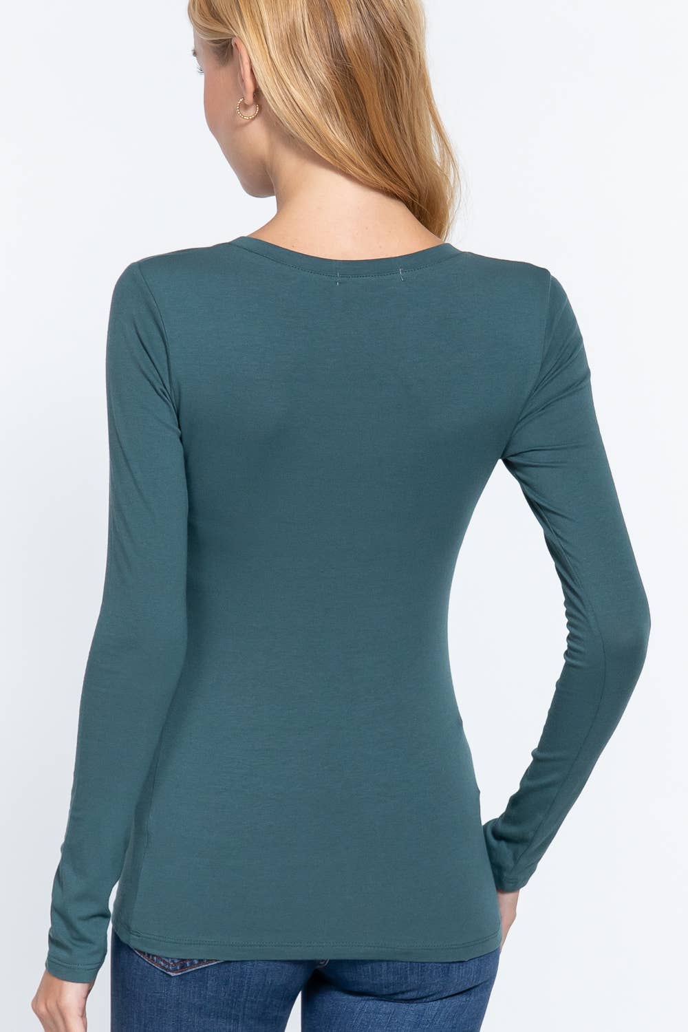 Long Sleeve Scoop Neck Basic Top - Shop Emma's 