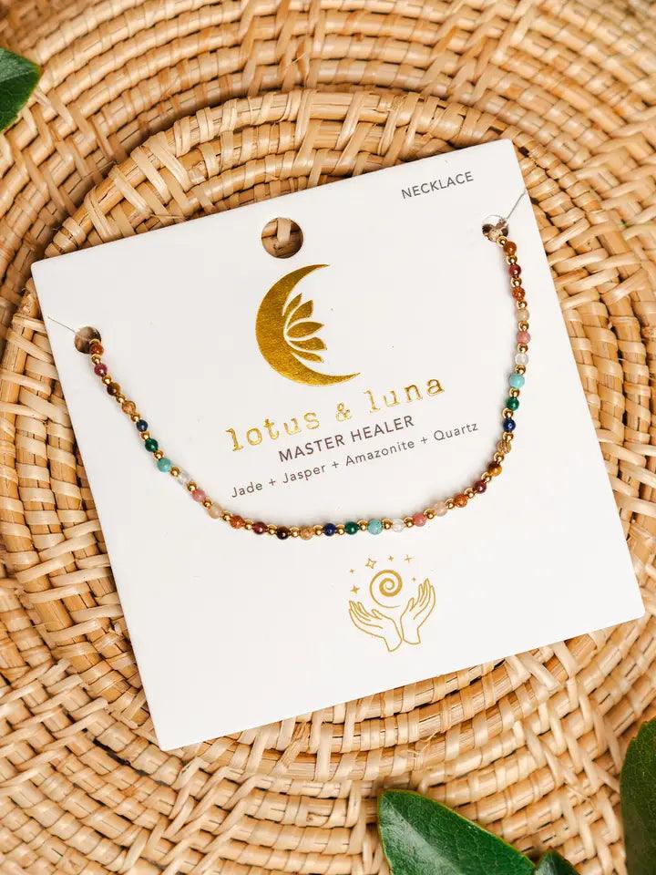 Lotus and Luna 2mm Healing Necklace - Shop Emma's 