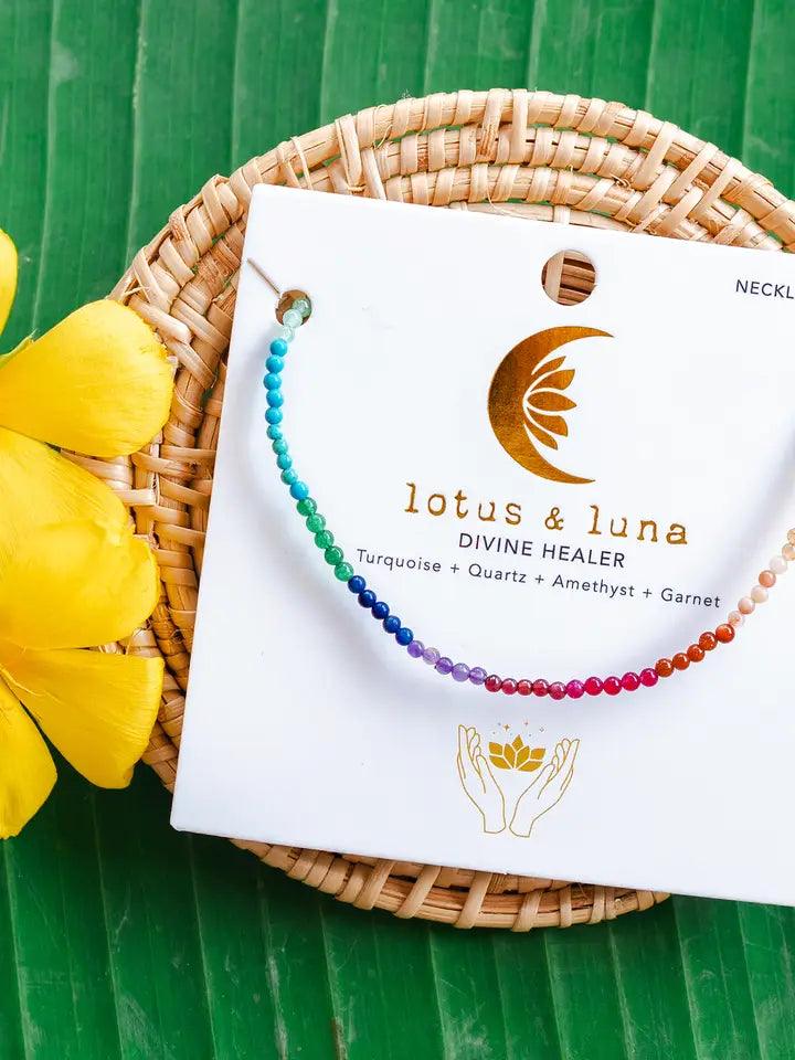 Lotus and Luna 2mm Healing Necklace - Shop Emma's 