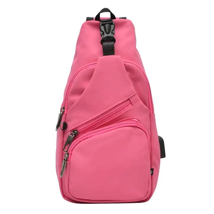 Milan Anti-theft Leather Daypack - Pink - Shop Emma's 