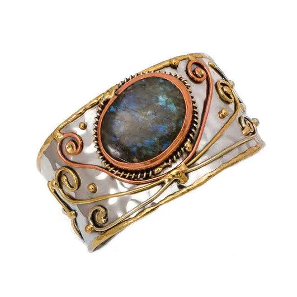 Mixed Metal Bracelet with Labradorite Stone - Shop Emma's 