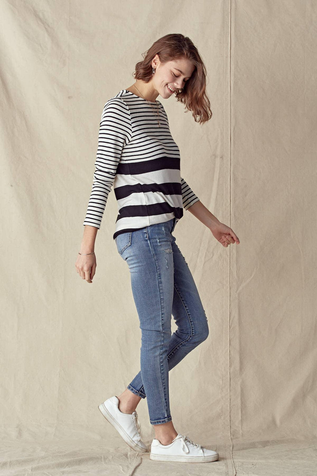 Mixed Stripe Knit Top - Shop Emma's 