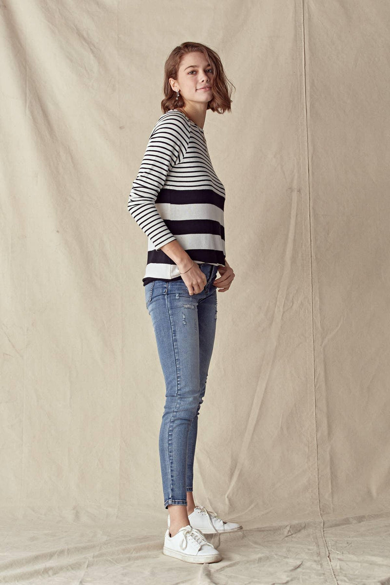 Mixed Stripe Knit Top - Shop Emma's 