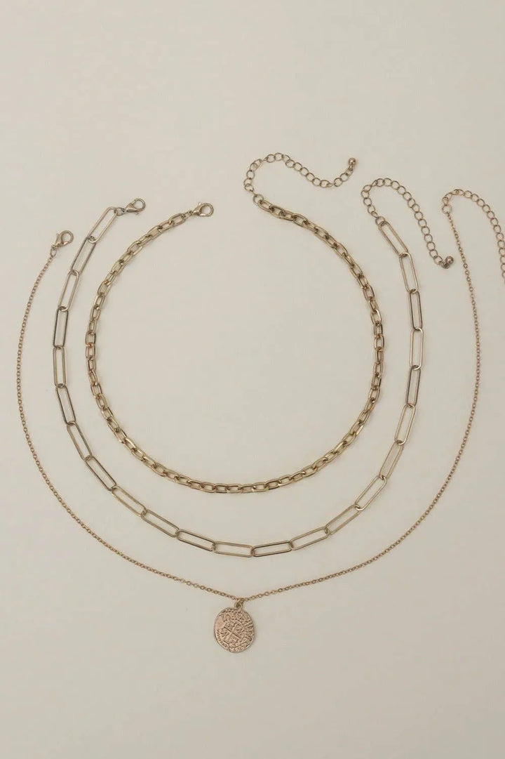 Multi Layer Chain Necklace Set With Pendant - Shop Emma's 