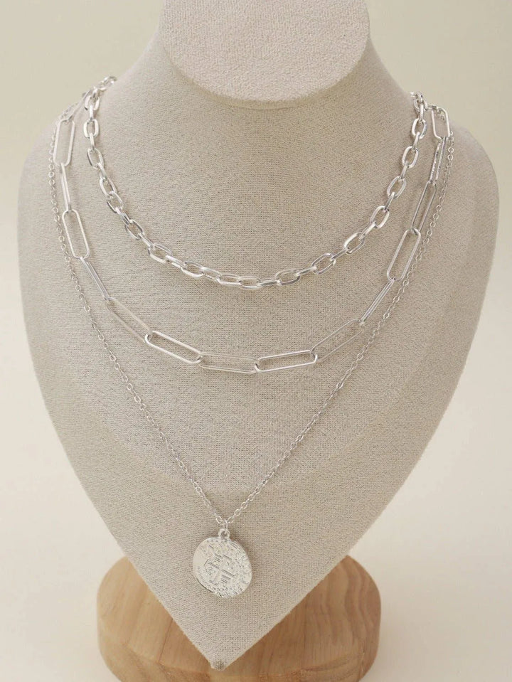 Multi Layer Chain Necklace Set With Pendant - Shop Emma's 