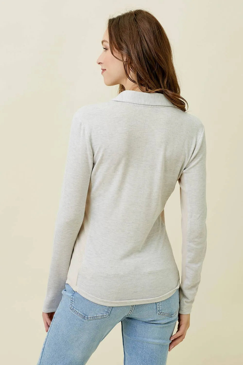 Mystree Mixed Fitted Knit Shirt - Shop Emma's 