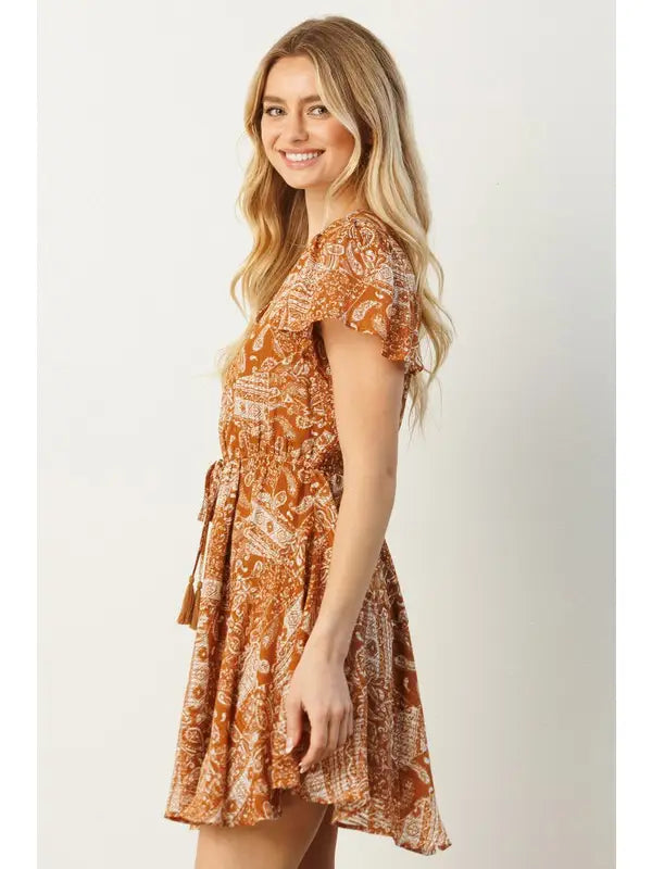 Paisley Print Full Skirt Dress - Shop Emma's 