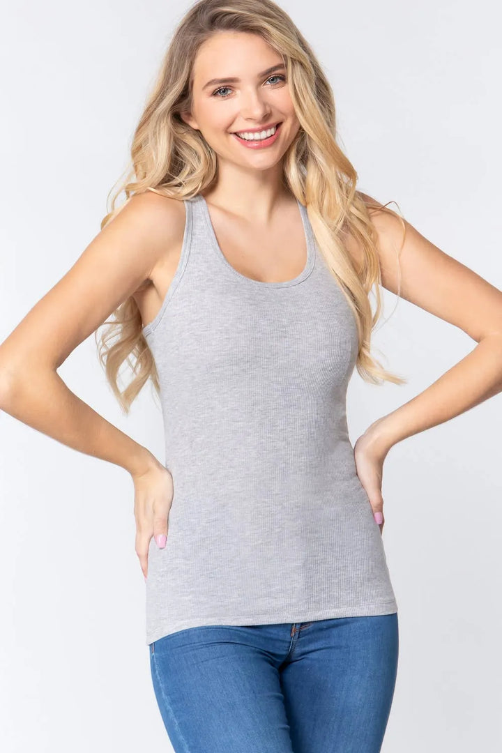 Racerback Rib Tank Top - Shop Emma's 