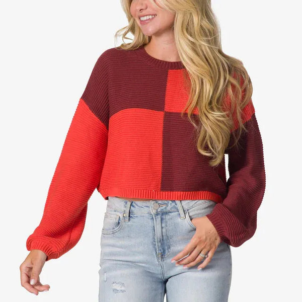 Reef Women's Carrie Color Blocked Sweater Port/ Chili - Shop Emma's 