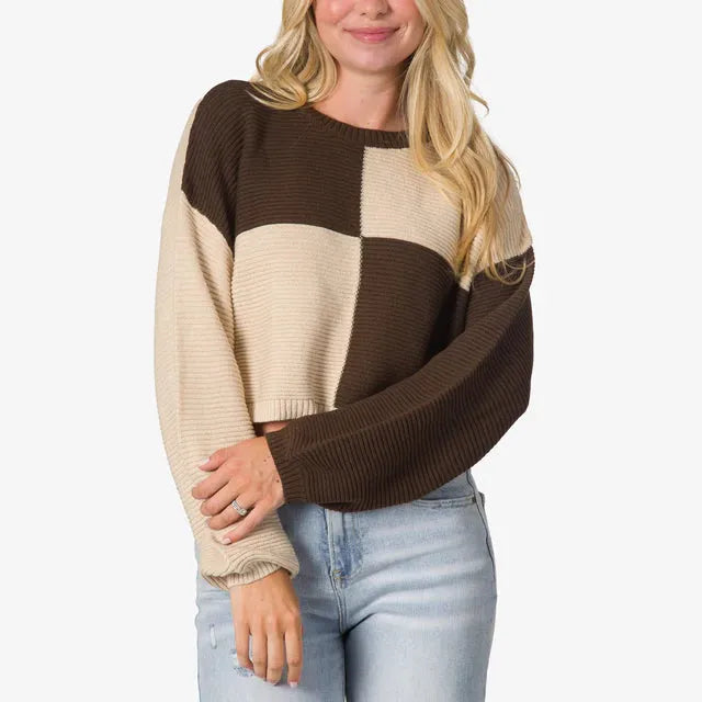 Reef Women's Carrie Color Blocked Sweater Slate Brown/Fog - Shop Emma's 