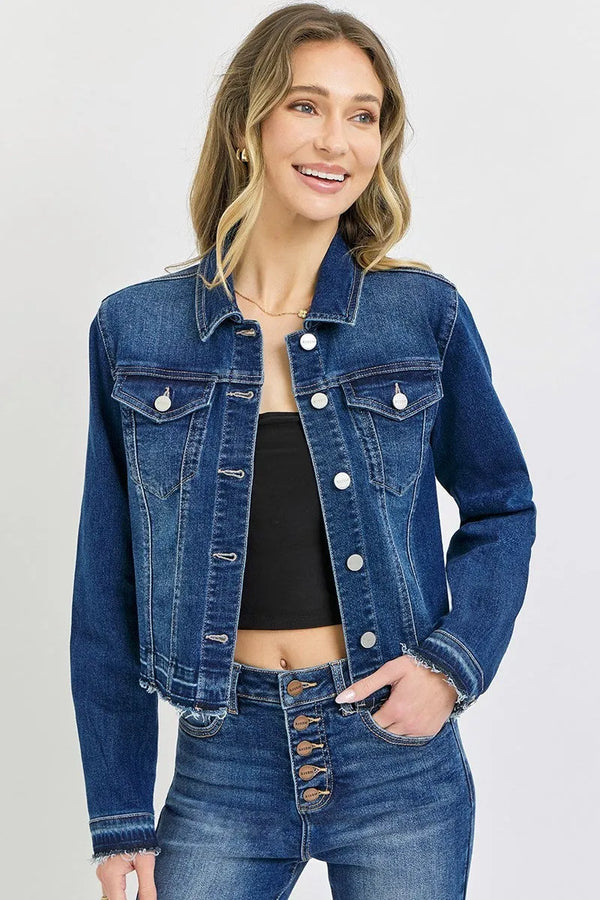 Released Hem Detail Denim Jacket - Shop Emma's 