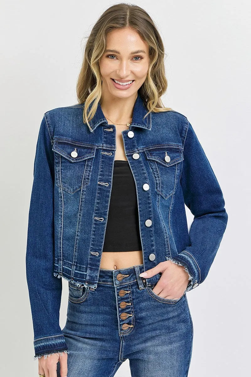 Released Hem Detail Denim Jacket - Shop Emma's 